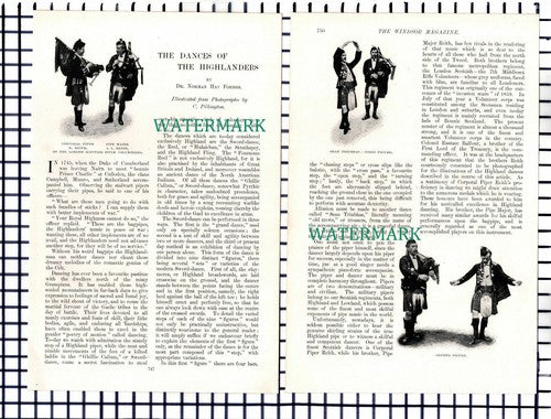 (7256) Highlanders Dance Piper Reith London Scottish Rifle - 4-Side 1900 Article