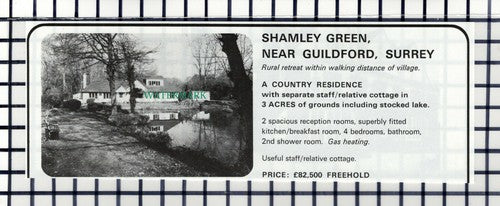 C6875) Shamley Green Guildford House Sale Advert - 1978 Cutting