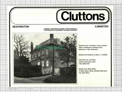 C2989) Seavington Ilminster House Sale Advert - 1981 Clip