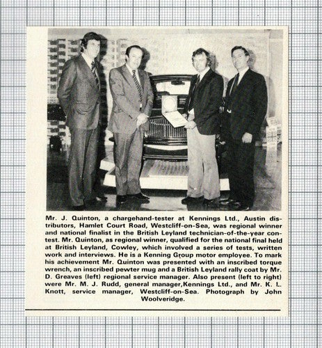 Mr J Quinton Kennings Ltd Westcliff-on-Sea Essex - 1975 Small Clipping