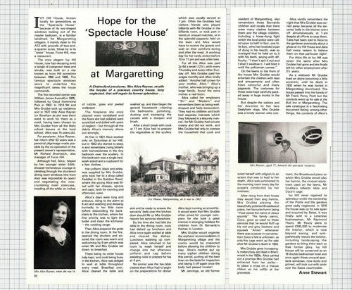 Ivy Hill House Margaretting Flouty Alice Rayner Spectacle House - 1984 Article