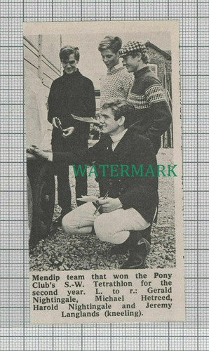 C2385) Pony Club Mendip Gerald Nightingale Jeremy Langlands Hetreed 1968 SMALL