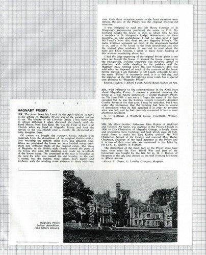 Hagnaby Priory Spilsby Lincolnshire - 1979 Cutting
