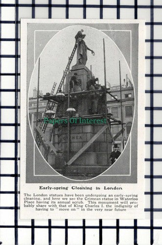 C6035) Crimean Statue London Cleaning - 1914 Cutting