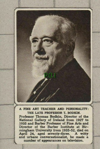 (5168) Prof Thomas Bodkin National Gallery Ireland Art Teacher 1961 SMALL Clip