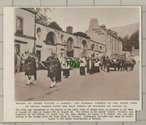 (C630) Funeral Cortege Tenth Duke of Argyll Inverary Canon Collett - 1949