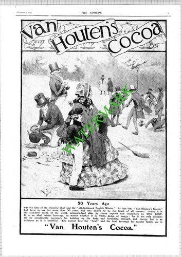 Van Houten's Cocoa Advert - 1903 News Page / Print