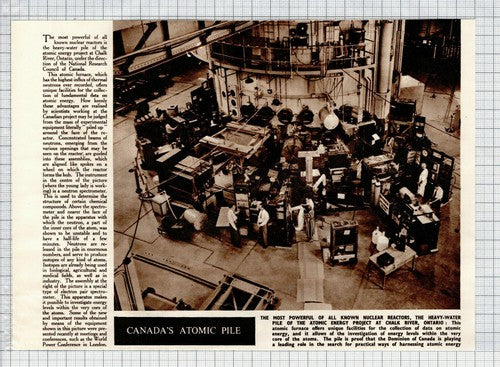 Chalk River Ontario Atomic Pile Canada Nuclear Reactor - 1950 Cutting