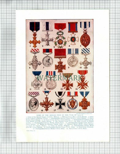 (6846) World War One Medal Types - c.1930s Book Print