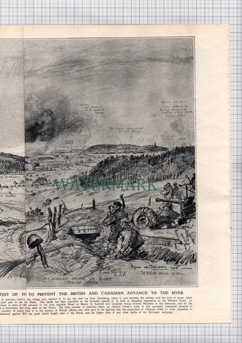 Wesel Battlefield Rhine Germany World War Two - 1945 Pullout Print