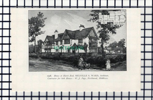 C6753) House At Hatch End Melville S Ward Architect - 1903 Cutting