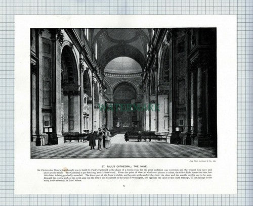 X1888) Knightsbridge Barracks / St Paul's Cathedral London - c.1900 Book Print