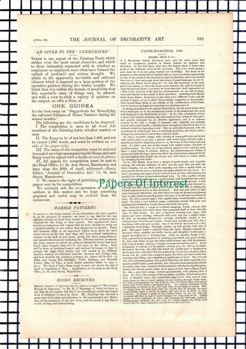 X1315) Messrs Dean & Co Liverpool Paper Hangings - 1886 Cutting