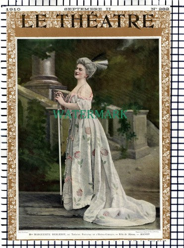 X1595) Mme Marguerite Herleroy Theatre De L'Opera Comique - 1910 Book Print