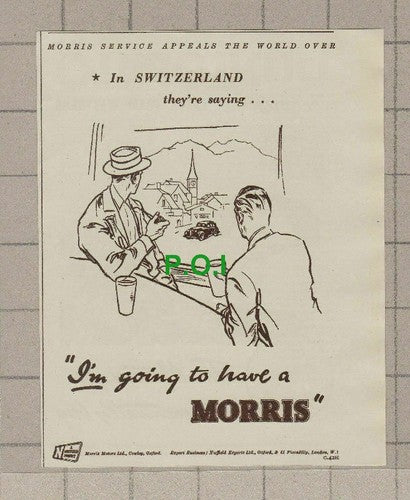 C1949) Morris Car Small Advert - 1948 Clip