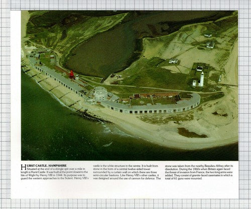 Hurst Castle Hampshire Aerial View - c.1985 Clipping