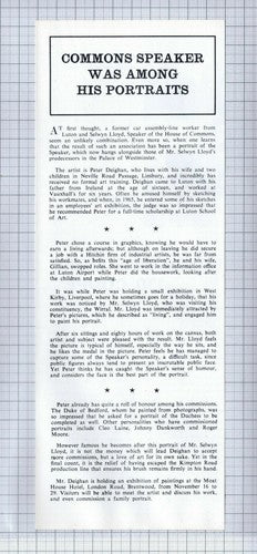 (5556) Peter Deighan Artist Limbury Essex Selwyn Lloyd - 1973 Clip