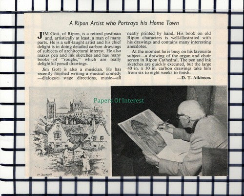 C6084) Jim Gott Ripon Artist - 1971 Cutting