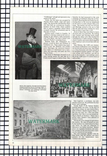 (7204) Braintree Essex Corn Exchange Sam Legerton - 1986 Article
