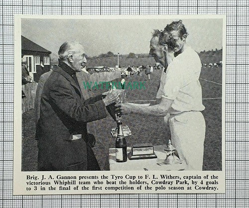 (C339) Brig J A Gannon Tyro Cup F L Withers Whiphill Polo Cowdray - 1969