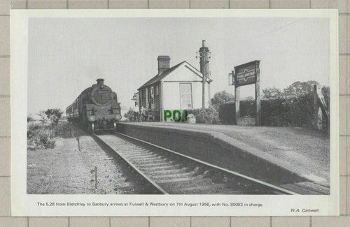 (C596) Fulwell & Westbury Train Station - c.1975 Cutting