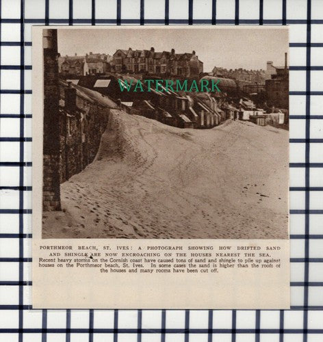 C7321) Porthmeor Beach St Ives Cornwall - 1950 Cutting