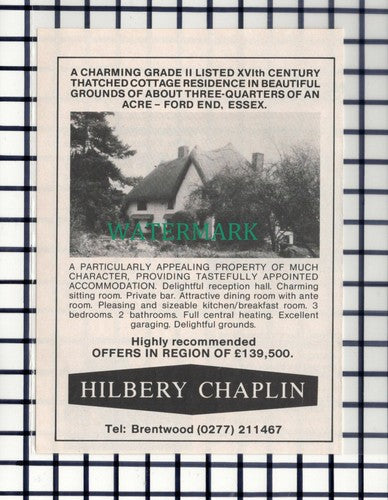 C7312) Ford End Essex House Sale Advert - 1985 Cutting
