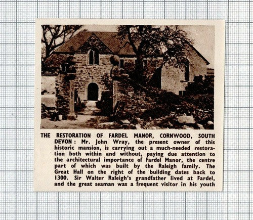 Fardel Manor Cornwood South Devon John Wray - 1950 SMALL Clipping