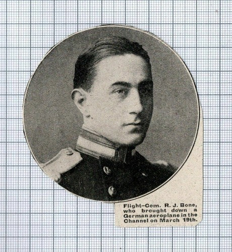 Flight Commander R J Bone - World War 1 SMALL News Clipping c.1918