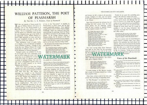 (8091) William Pattison Poet Of Peasmarsh - 1953 Article