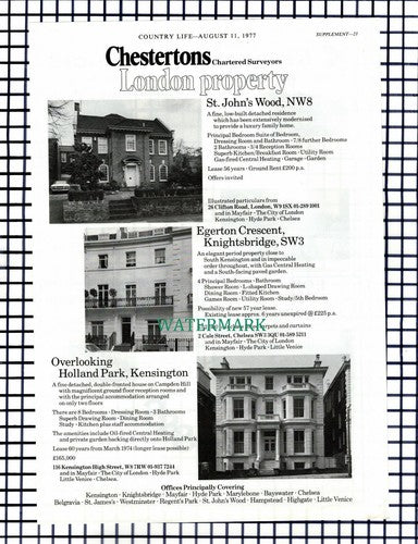 X1481) Egerton Crescent Knightsbridge Holland Park Sale Advert -1977 Cutting