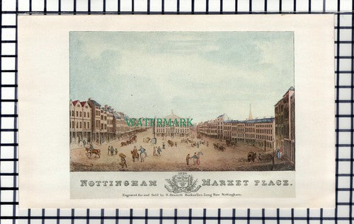 C7165) Nottingham England Market Place - 1950s Book Print