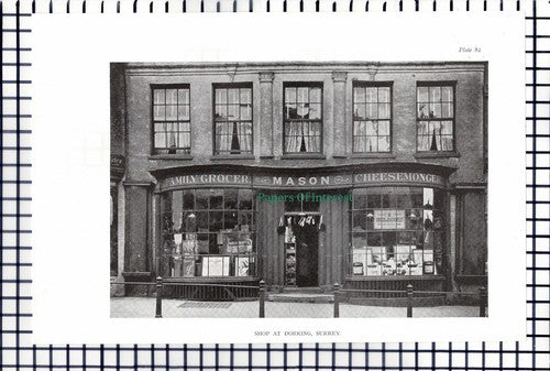 (6909) Mason Grocer Shop Dorking Surrey Cheesemonger - Print / Cutting