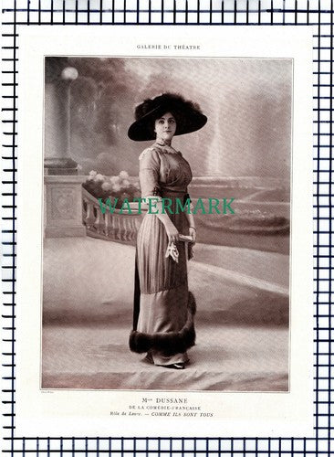 X1553) Mlle Dussane Comme Ils Sont Tous Actress - 1910 Print