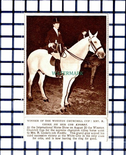 C6508) Mrs R Cooke Knobby Horse Show Winston Churchill Cup - 1948 Cutting