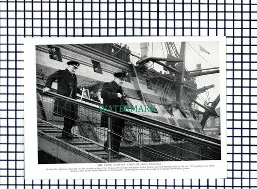 (7503) Winston Churchill HMS Victory Admiral Sir William James - c.1945 Cutting