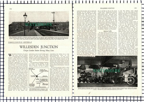 (7334) Willesden Junction Train Railway ~ 4-Side 1930s Article