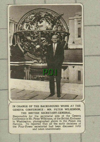 Mr Peter Wilkinson Secretary General - 1955 SMALL News Clipping