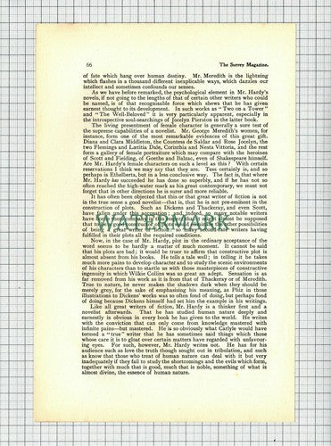 Thomas Hardy And The Wessex Novels - 1901 Article