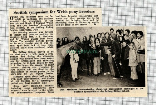 (C124) Scottish Symposium Balfarg Riding School Glenrothes MacInnes - 1972
