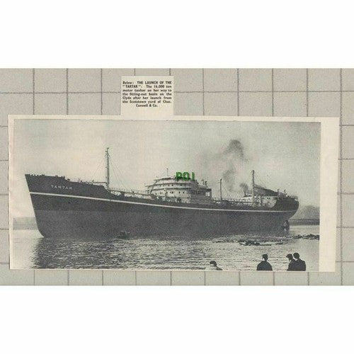 The Launch of the TARTAR Ship Chas Connell & Co- 1950 News Clipping