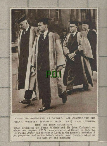 (C448) Sir Frank Whittle Sir John Cockcroft Oxford Inventors - 1949 Clip