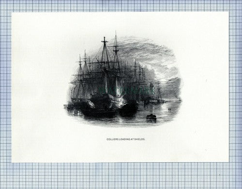 SHIELDS COLLIERS UNLOADING PRINT 1987 (X1698)