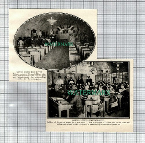 (6557) Rheims Wine Cellar School World War One - c.1917 Clip