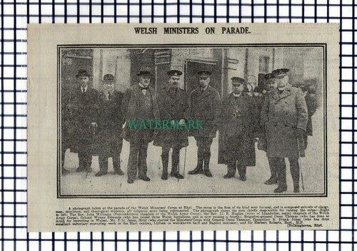 (8268) Welsh Ministers Corps Llandudno Rev Hughes Wynne Edwards - 1916 Cutting