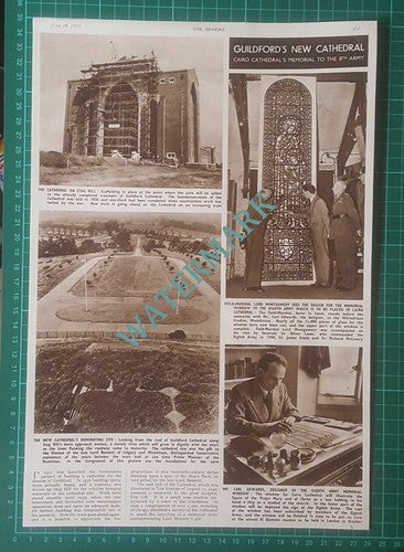 (X438) Guildford Cathedral 8th Army Window Carl Edwards Whitefriars - 1950 Clip