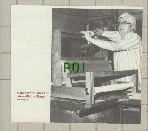 Malcolm McDougall of Grewelthorpe Hand Weavers - 1989 Small Clipping