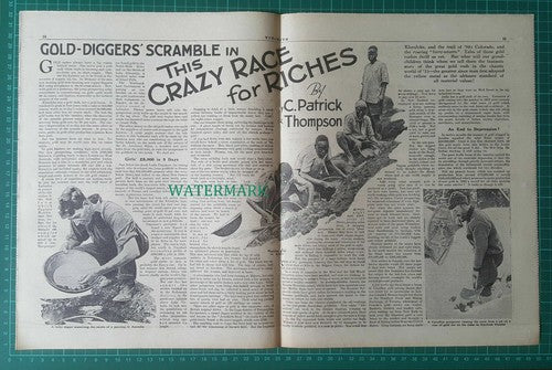 X1499) Gold Rush Gold Digging - 1933 Article