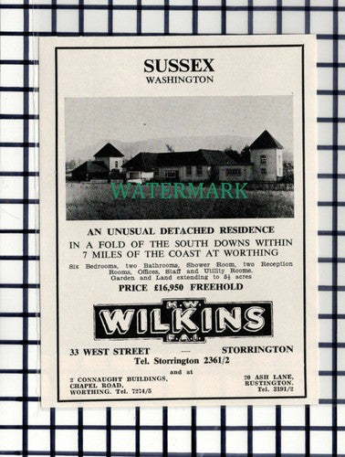 C7374) Washington Sussex House Sale Advert - 1966 Cutting
