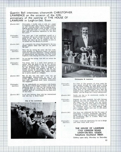 (5557) House of Lawrian Christopher Lawrence Quentin Bell Interview - 1973